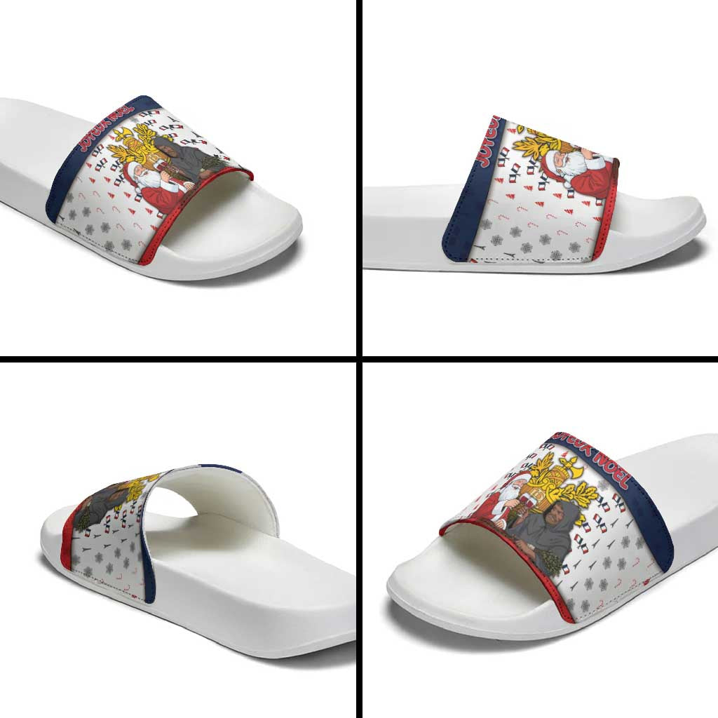 France Christmas Slide Sandals Pere Noel And Pere Fouettard - Wonder Print Shop