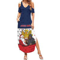 France Christmas Summer Maxi Dress Pere Noel And Pere Fouettard - Wonder Print Shop