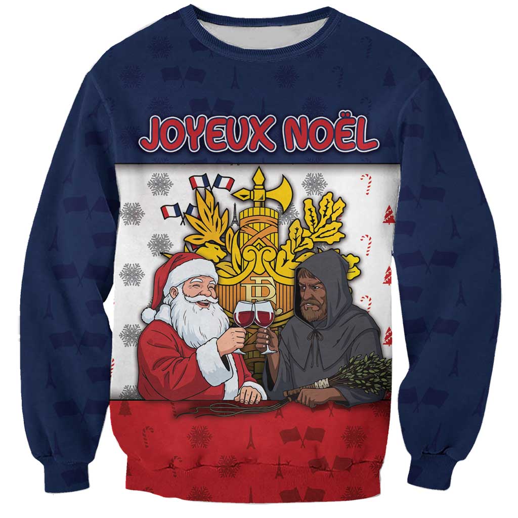 France Christmas Sweatshirt Pere Noel And Pere Fouettard - Wonder Print Shop