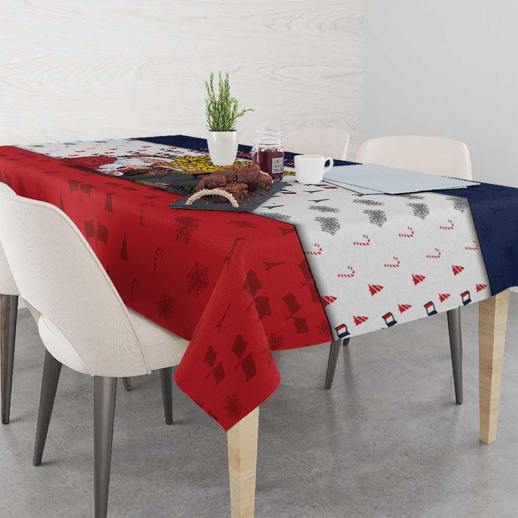 France Christmas Tablecloth Pere Noel And Pere Fouettard - Wonder Print Shop