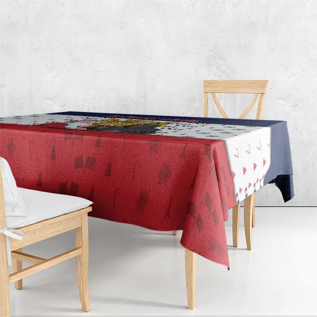 France Christmas Tablecloth Pere Noel And Pere Fouettard - Wonder Print Shop