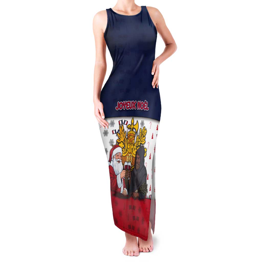 France Christmas Tank Maxi Dress Pere Noel And Pere Fouettard - Wonder Print Shop