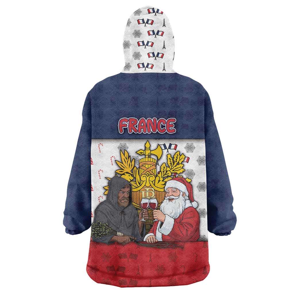 France Christmas Wearable Blanket Hoodie Pere Noel And Pere Fouettard - Wonder Print Shop