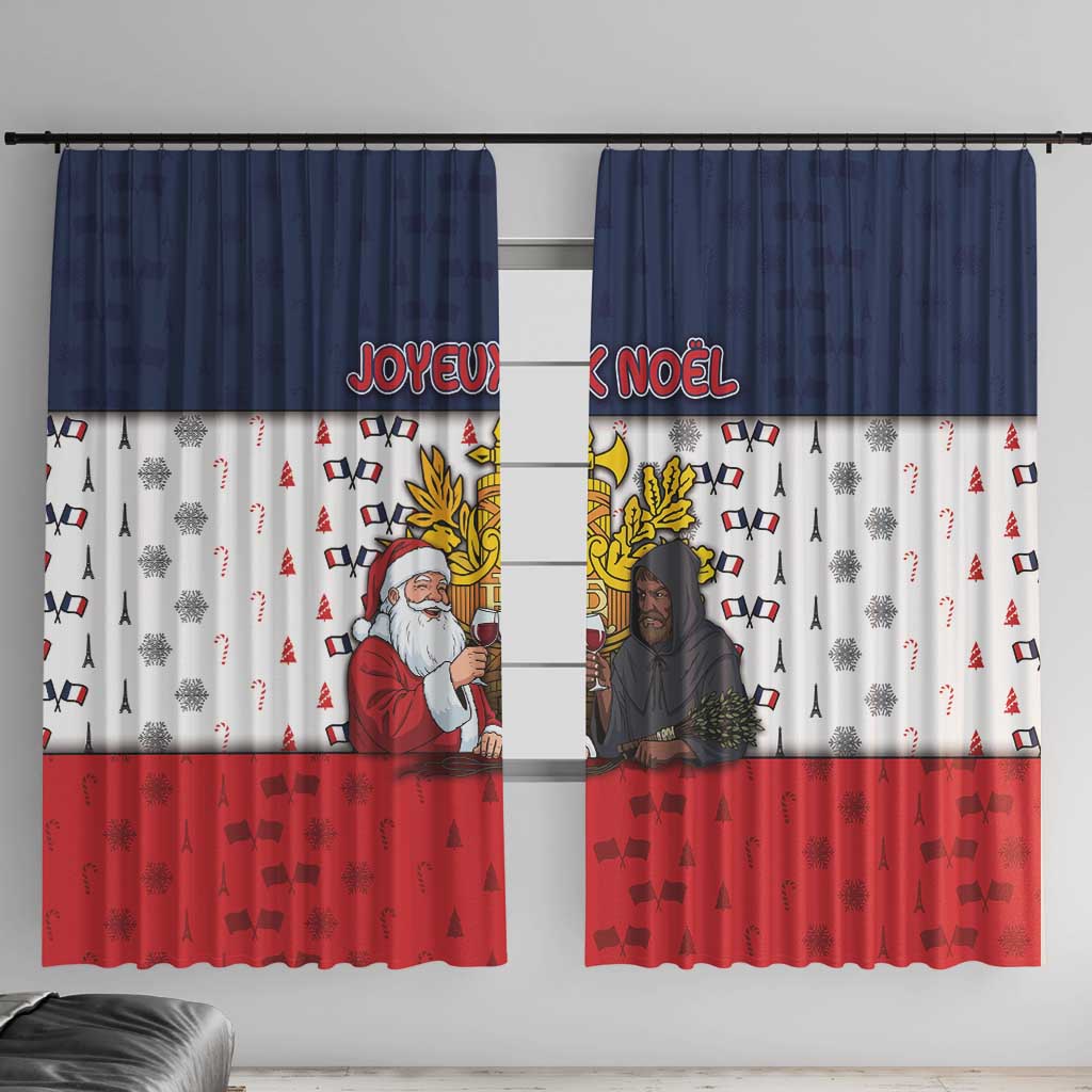 France Christmas Window Curtain Pere Noel And Pere Fouettard - Wonder Print Shop