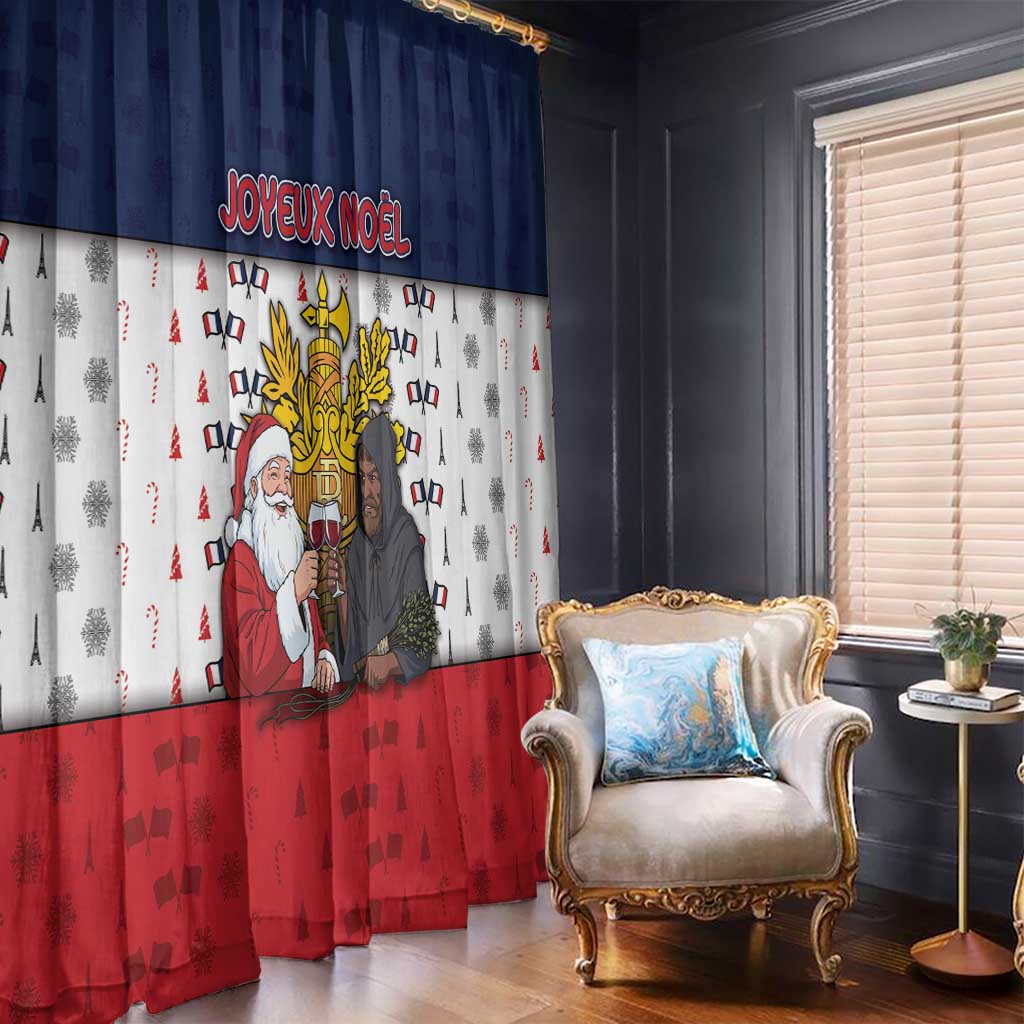 France Christmas Window Curtain Pere Noel And Pere Fouettard - Wonder Print Shop