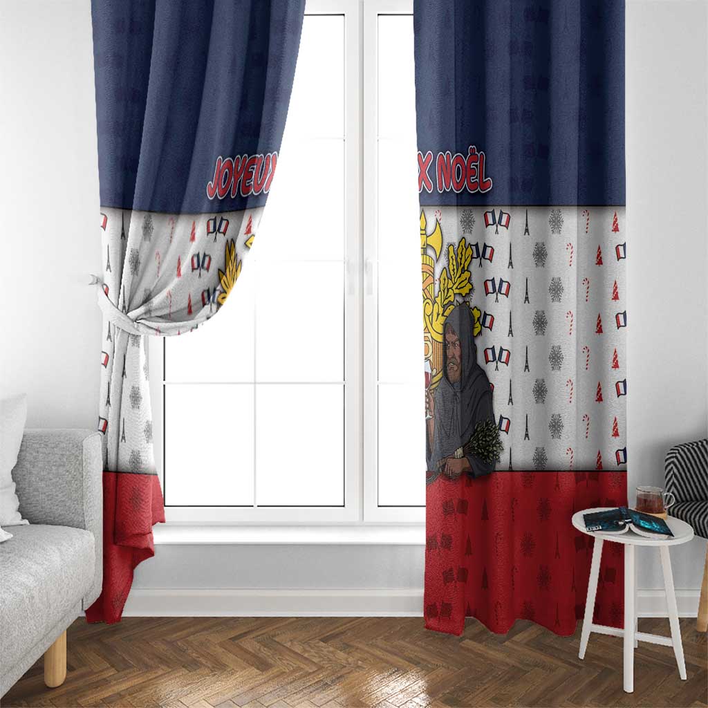 France Christmas Window Curtain Pere Noel And Pere Fouettard - Wonder Print Shop