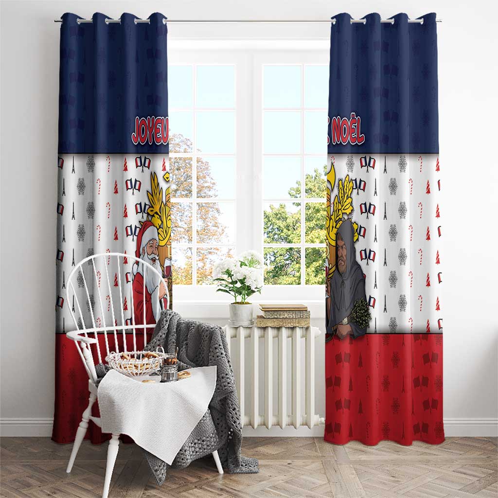 France Christmas Window Curtain Pere Noel And Pere Fouettard - Wonder Print Shop