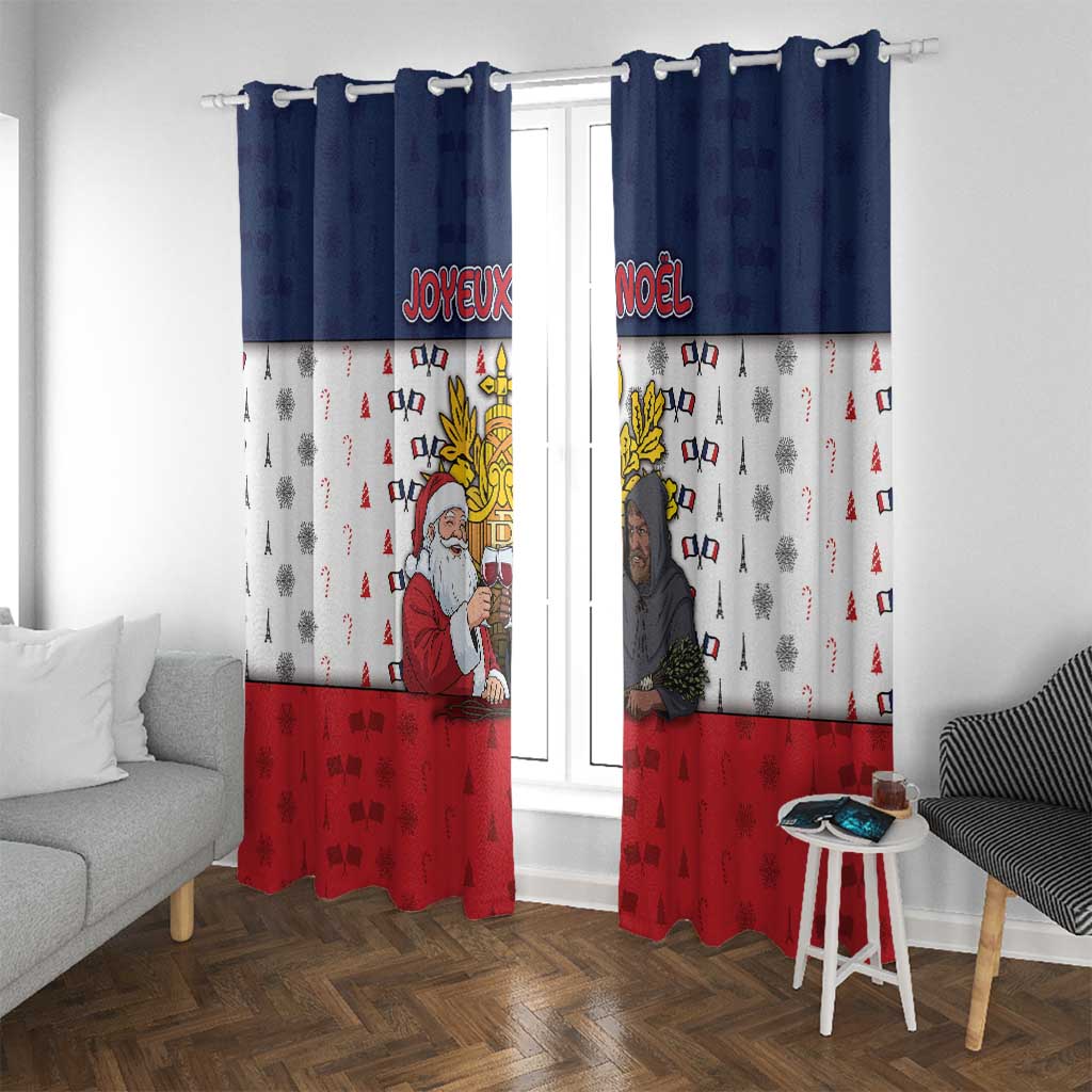 France Christmas Window Curtain Pere Noel And Pere Fouettard - Wonder Print Shop