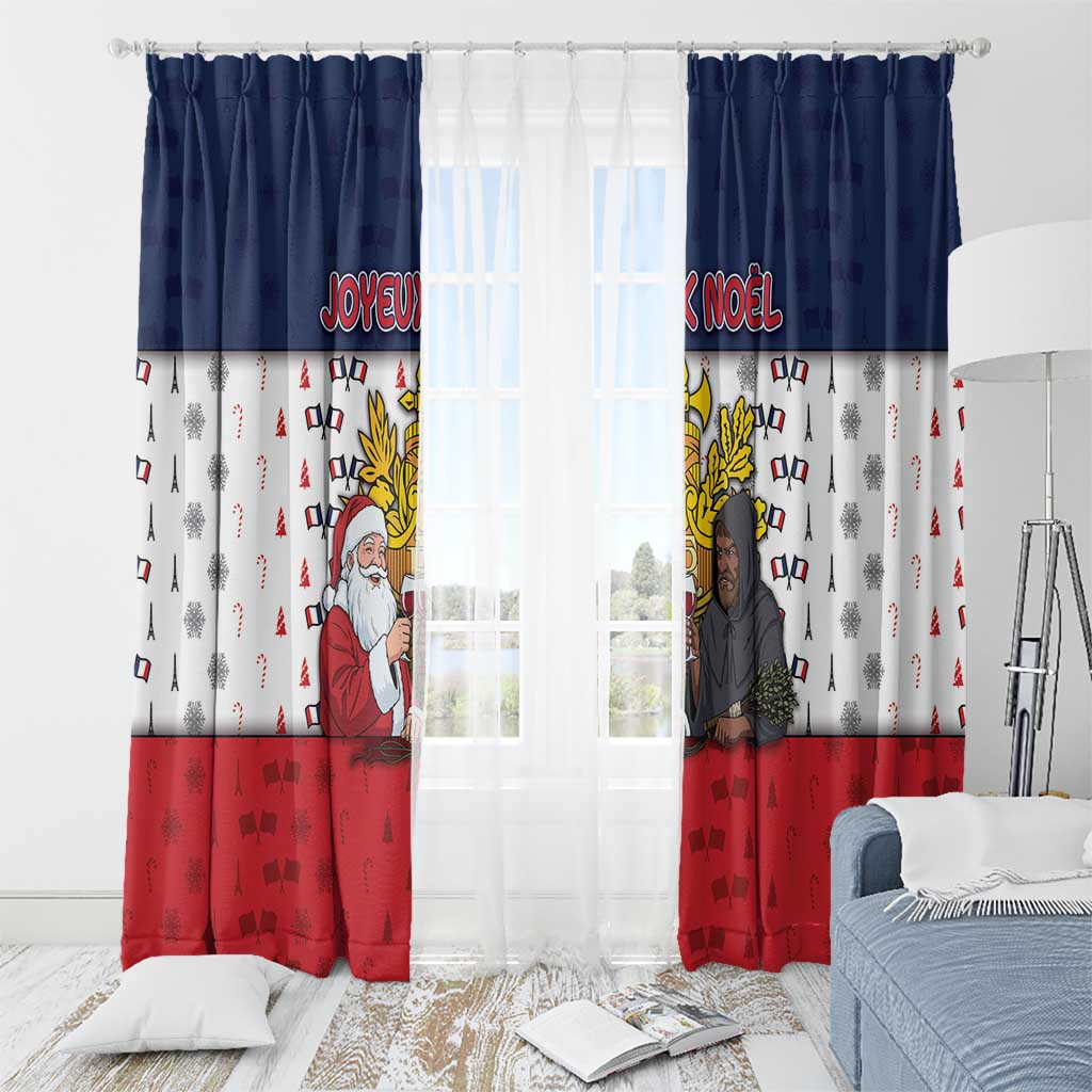 France Christmas Window Curtain Pere Noel And Pere Fouettard - Wonder Print Shop