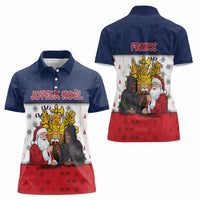 France Christmas Women Polo Shirt Pere Noel And Pere Fouettard - Wonder Print Shop