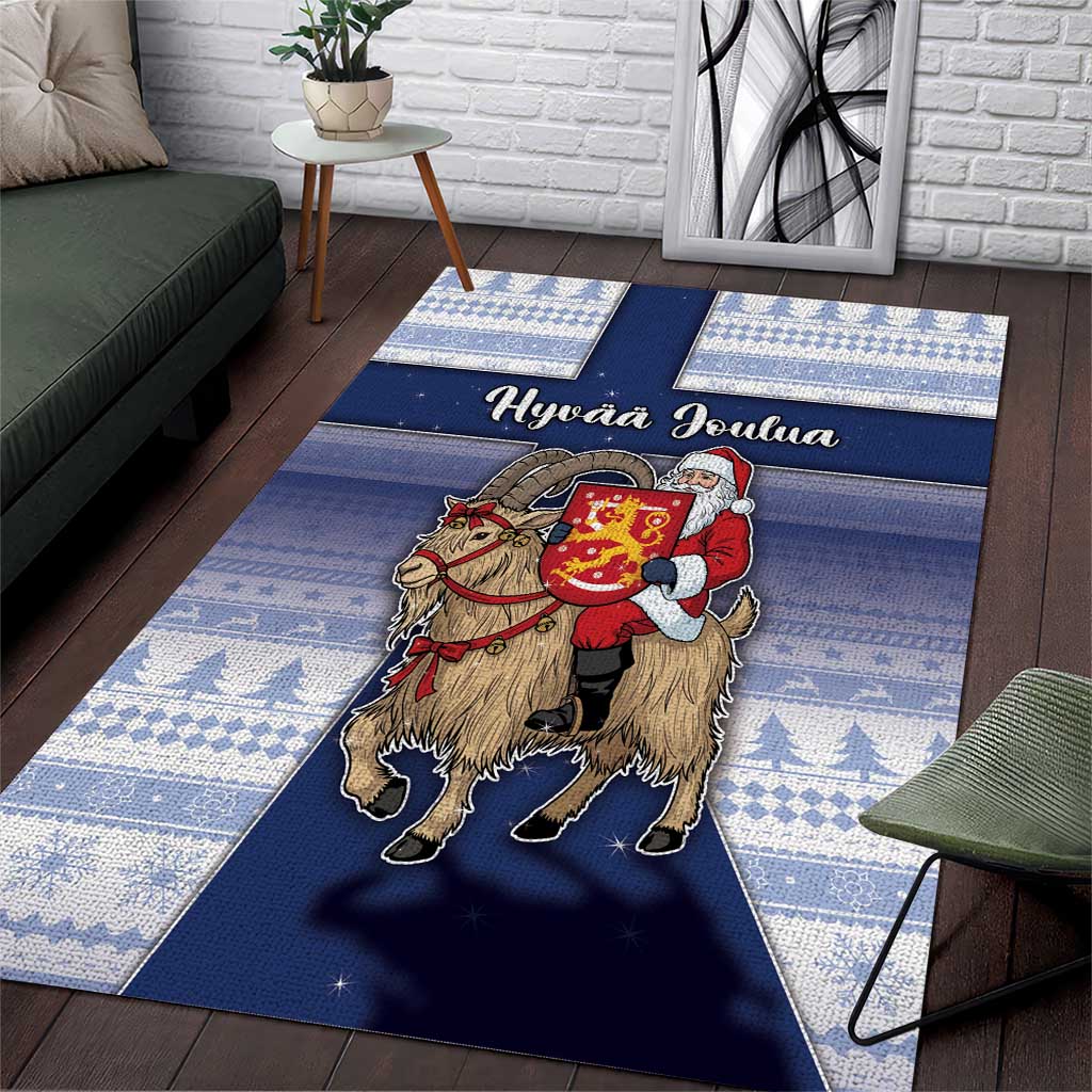 Finland Christmas Area Rug Joulupukki With Coat Of Arms - Wonder Print Shop