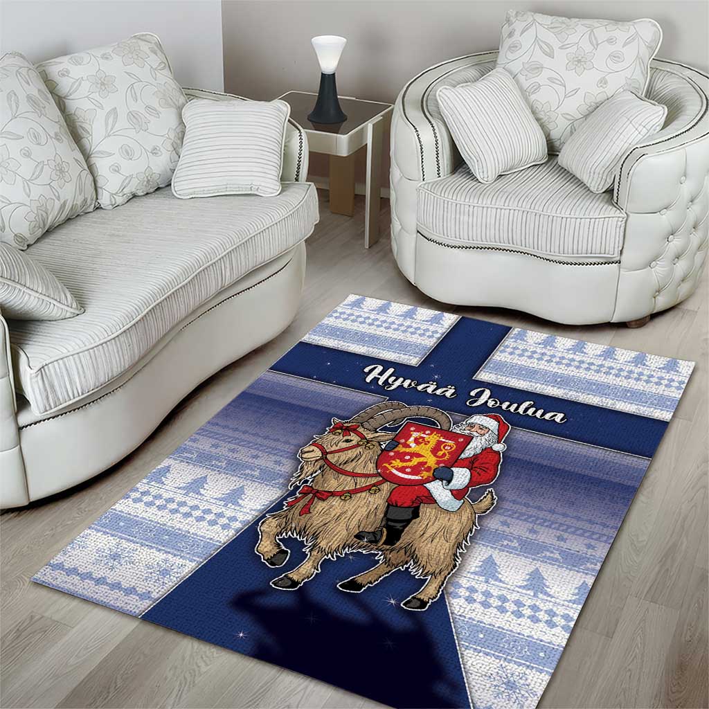 Finland Christmas Area Rug Joulupukki With Coat Of Arms - Wonder Print Shop