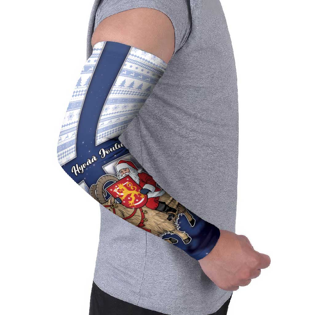 Finland Christmas Arm Sleeves Joulupukki With Coat Of Arms - Wonder Print Shop