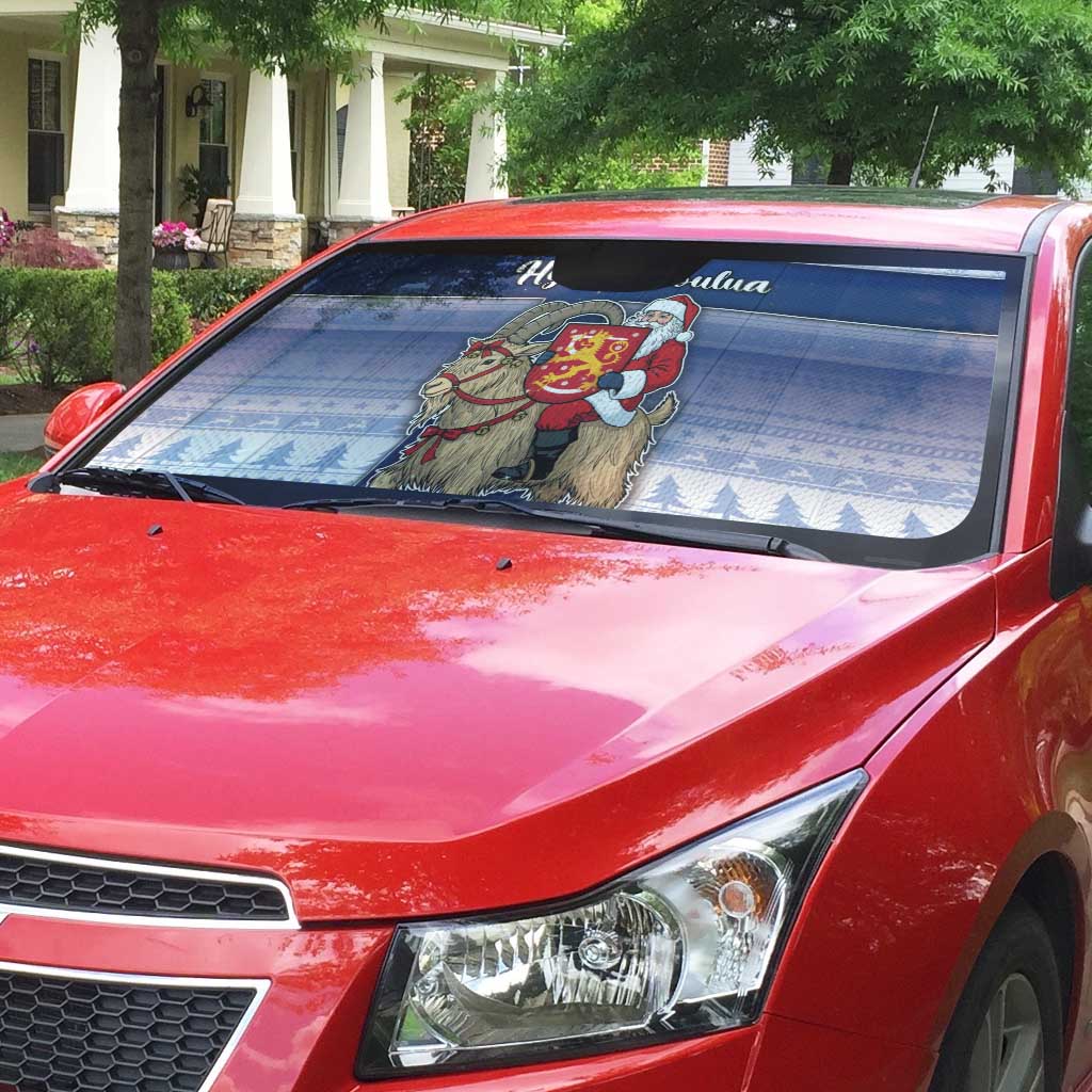Finland Christmas Auto Sun Shade Joulupukki With Coat Of Arms - Wonder Print Shop