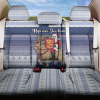 Finland Christmas Back Car Seat Cover Joulupukki With Coat Of Arms - Wonder Print Shop