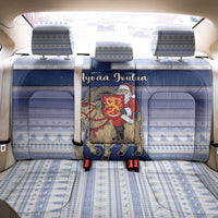 Finland Christmas Back Car Seat Cover Joulupukki With Coat Of Arms - Wonder Print Shop