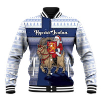 Finland Christmas Baseball Jacket Joulupukki With Coat Of Arms - Wonder Print Shop