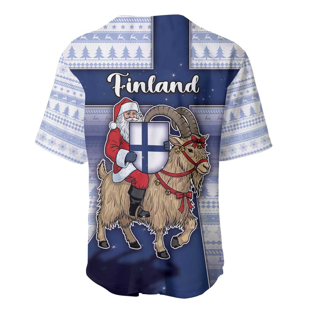 Finland Christmas Baseball Jersey Joulupukki With Coat Of Arms - Wonder Print Shop
