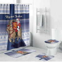 Finland Christmas Bathroom Set Joulupukki With Coat Of Arms - Wonder Print Shop