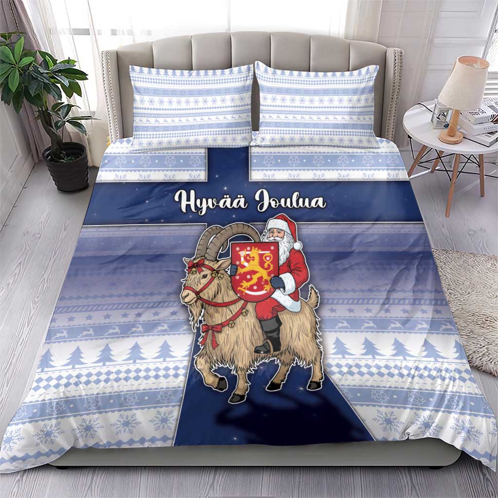 Finland Christmas Bedding Set Joulupukki With Coat Of Arms - Wonder Print Shop