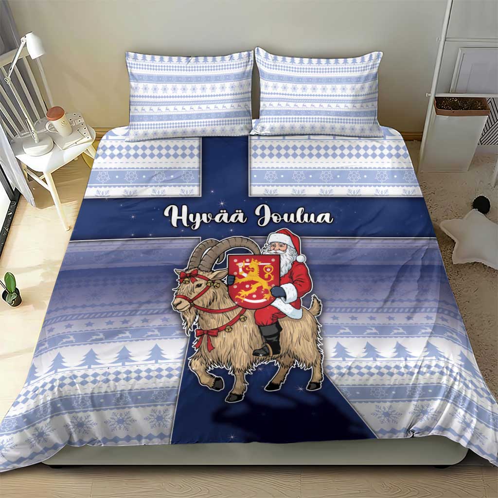 Finland Christmas Bedding Set Joulupukki With Coat Of Arms - Wonder Print Shop