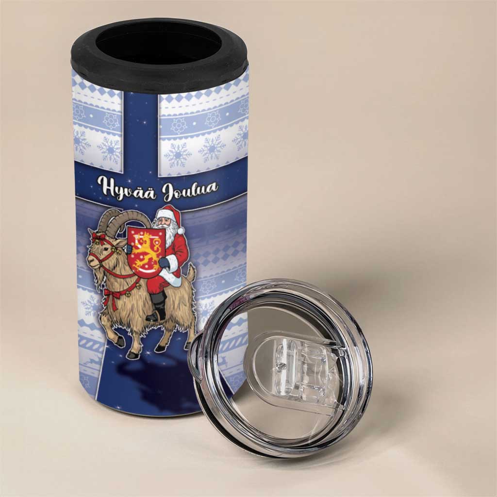 Finland Christmas 4 in 1 Can Cooler Tumbler Joulupukki With Coat Of Arms - Wonder Print Shop