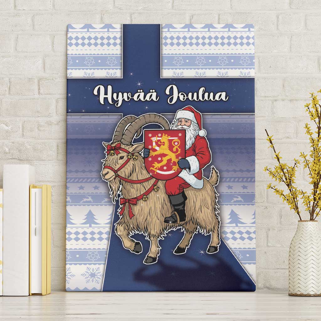 Finland Christmas Canvas Wall Art Joulupukki With Coat Of Arms - Wonder Print Shop