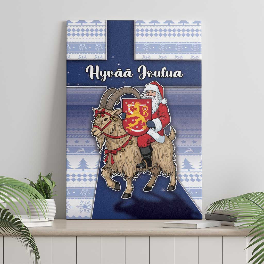 Finland Christmas Canvas Wall Art Joulupukki With Coat Of Arms - Wonder Print Shop