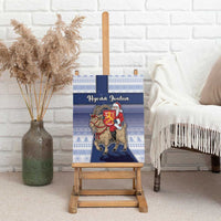 Finland Christmas Canvas Wall Art Joulupukki With Coat Of Arms - Wonder Print Shop