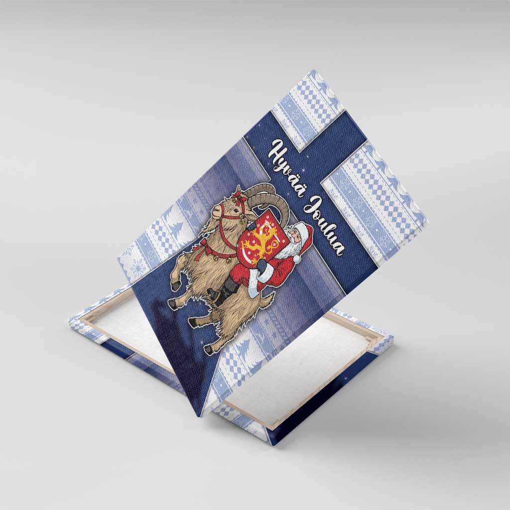 Finland Christmas Canvas Wall Art Joulupukki With Coat Of Arms - Wonder Print Shop