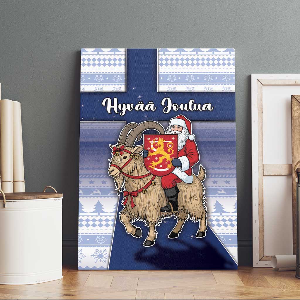 Finland Christmas Canvas Wall Art Joulupukki With Coat Of Arms - Wonder Print Shop