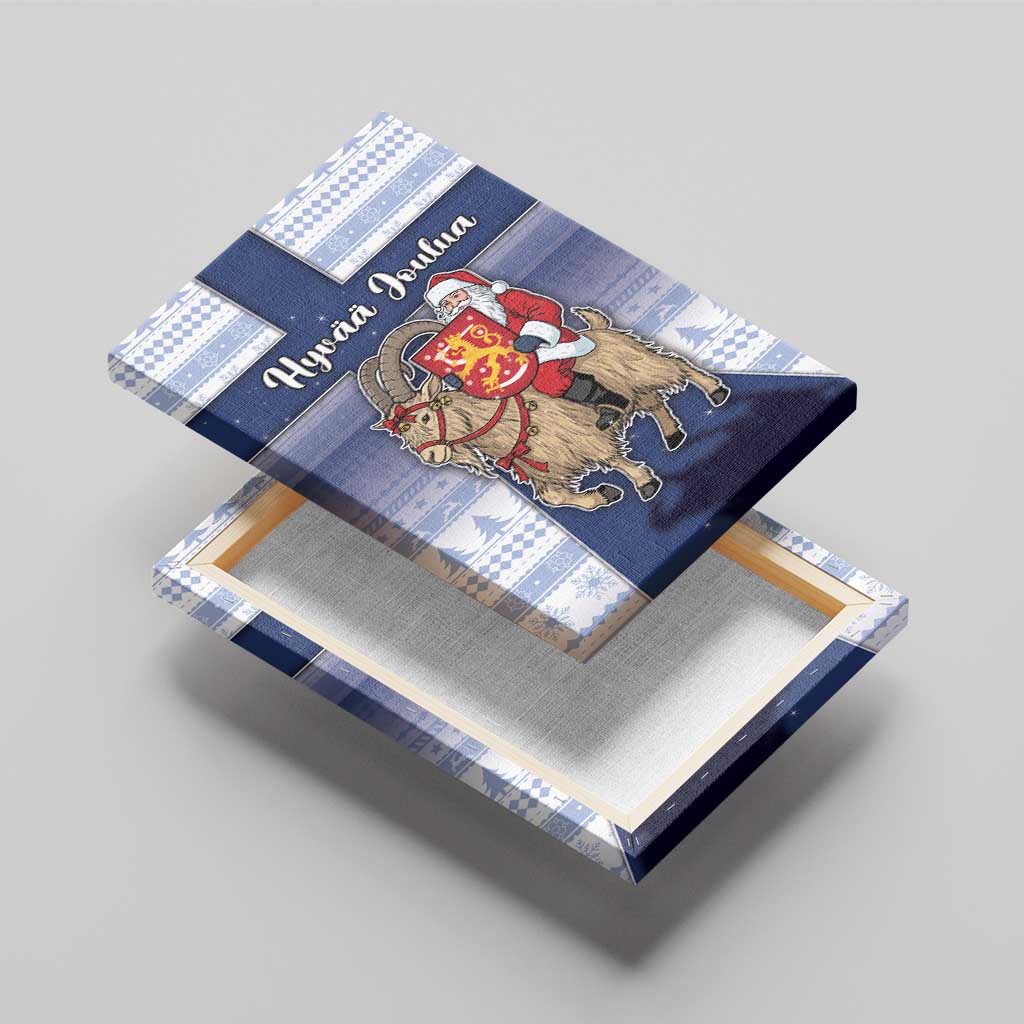 Finland Christmas Canvas Wall Art Joulupukki With Coat Of Arms - Wonder Print Shop