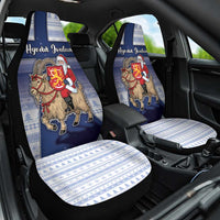 Finland Christmas Car Seat Cover Joulupukki With Coat Of Arms - Wonder Print Shop