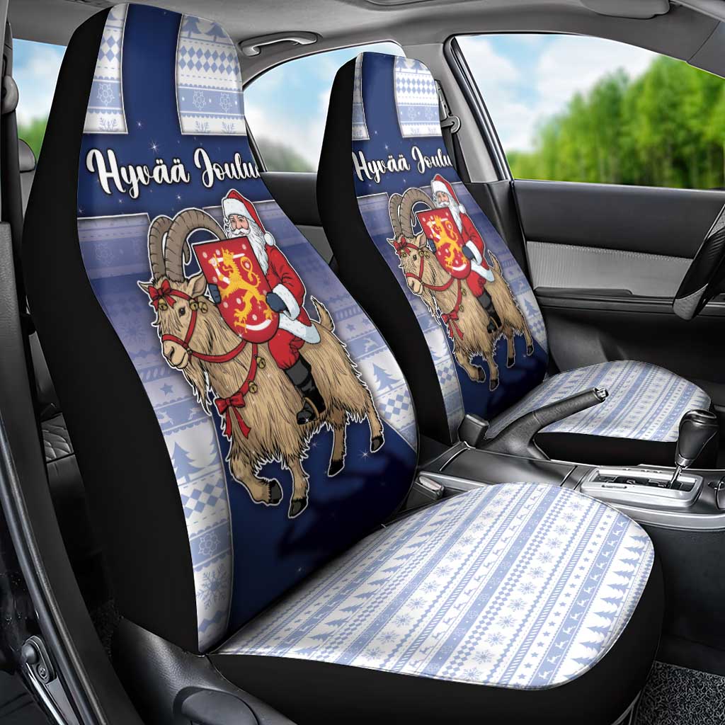 Finland Christmas Car Seat Cover Joulupukki With Coat Of Arms - Wonder Print Shop