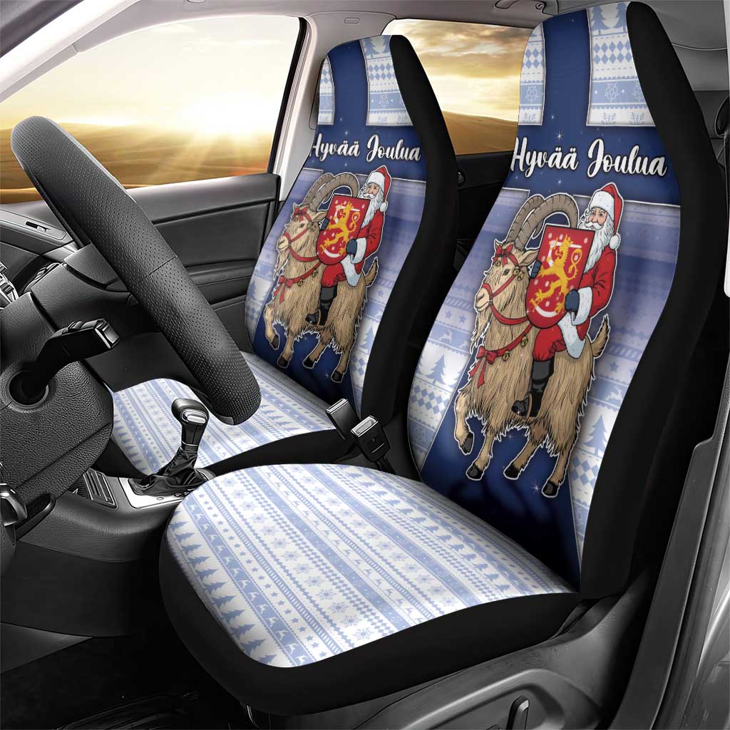 Finland Christmas Car Seat Cover Joulupukki With Coat Of Arms - Wonder Print Shop