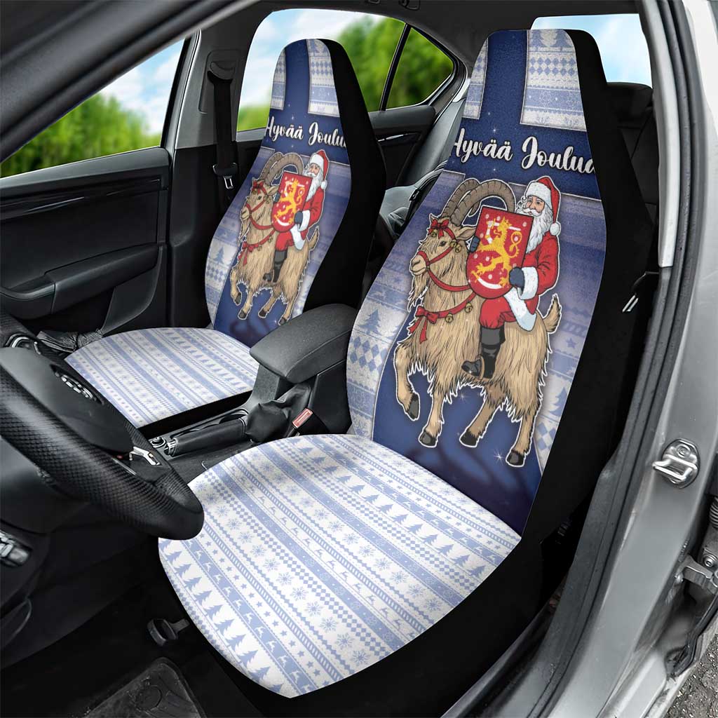 Finland Christmas Car Seat Cover Joulupukki With Coat Of Arms - Wonder Print Shop