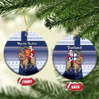 Finland Christmas Ceramic Ornament Joulupukki With Coat Of Arms - Wonder Print Shop