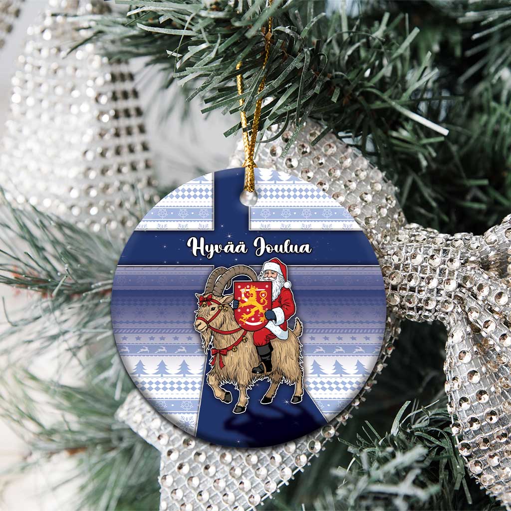 Finland Christmas Ceramic Ornament Joulupukki With Coat Of Arms - Wonder Print Shop