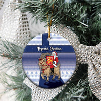 Finland Christmas Ceramic Ornament Joulupukki With Coat Of Arms - Wonder Print Shop