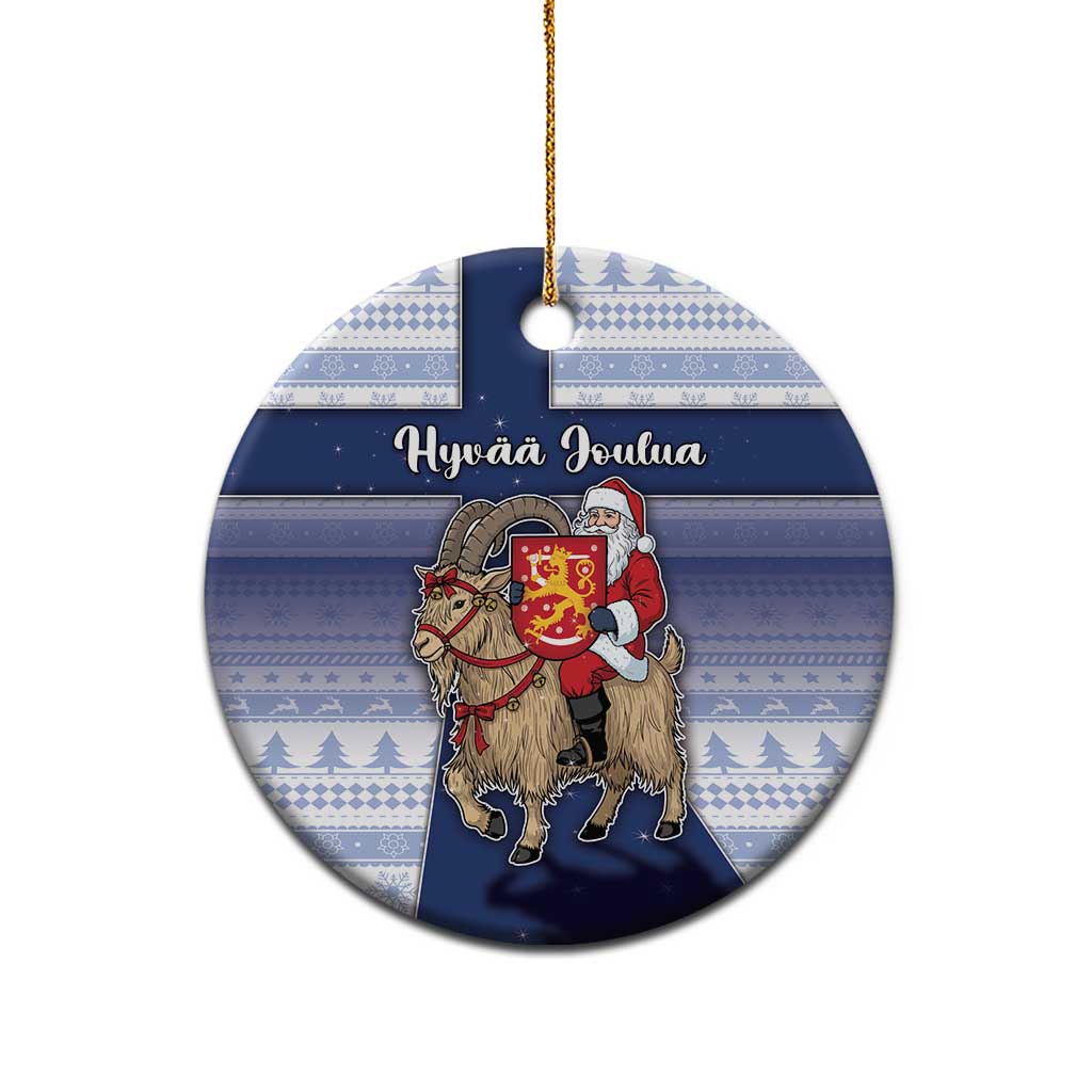 Finland Christmas Ceramic Ornament Joulupukki With Coat Of Arms - Wonder Print Shop