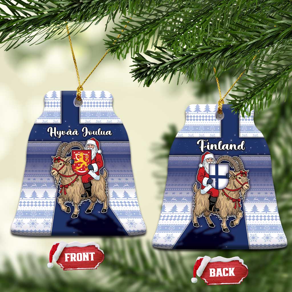 Finland Christmas Ceramic Ornament Joulupukki With Coat Of Arms - Wonder Print Shop