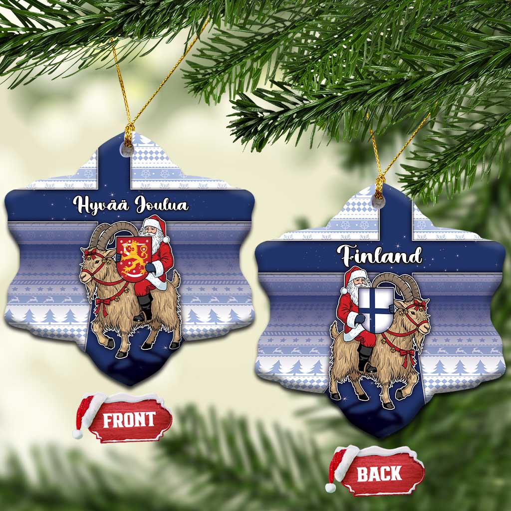 Finland Christmas Ceramic Ornament Joulupukki With Coat Of Arms - Wonder Print Shop