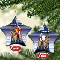 Finland Christmas Ceramic Ornament Joulupukki With Coat Of Arms - Wonder Print Shop