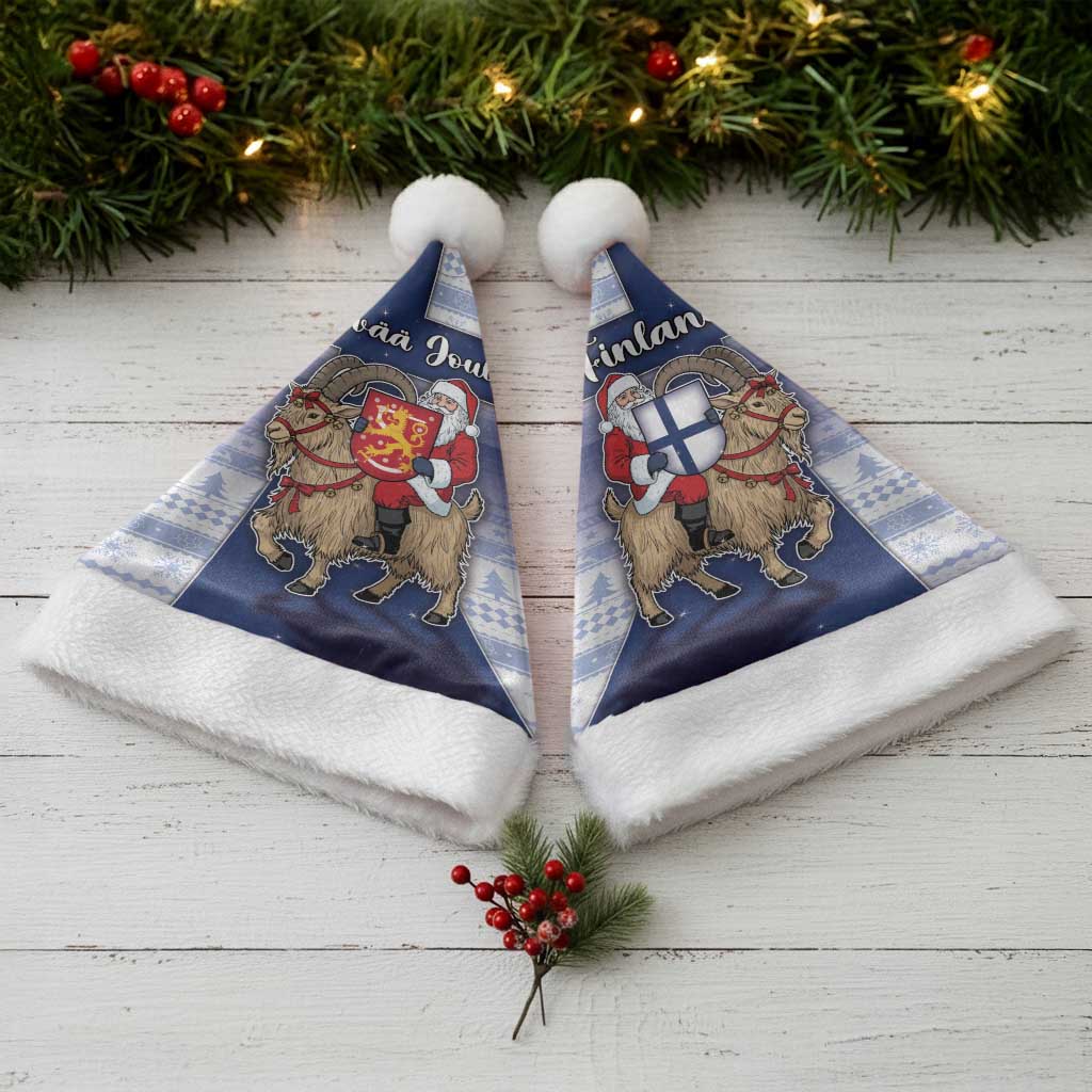 Finland Christmas Santa Hat Joulupukki With Coat Of Arms - Wonder Print Shop