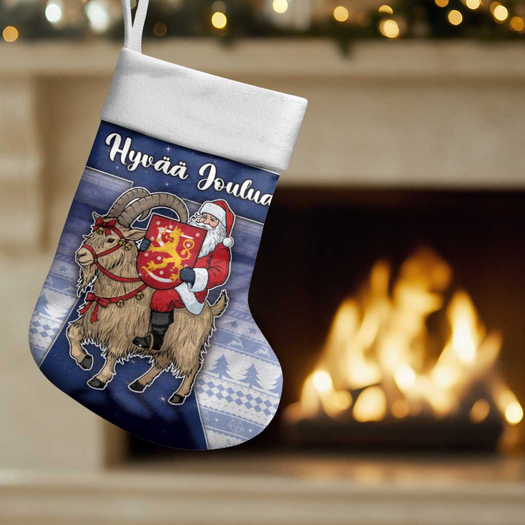 Finland Christmas Stocking Joulupukki With Coat Of Arms - Wonder Print Shop