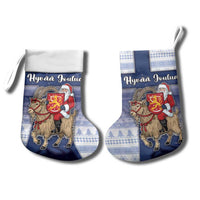 Finland Christmas Stocking Joulupukki With Coat Of Arms - Wonder Print Shop