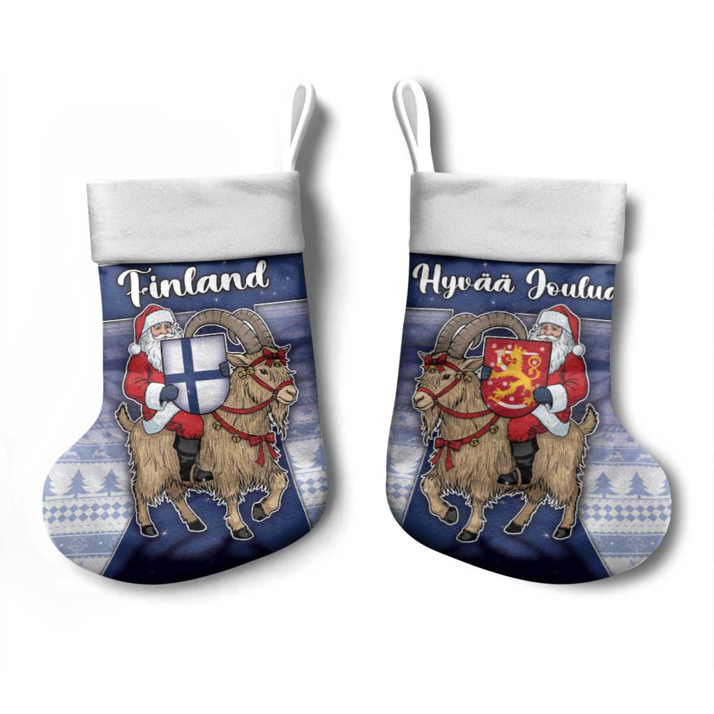 Finland Christmas Stocking Joulupukki With Coat Of Arms - Wonder Print Shop