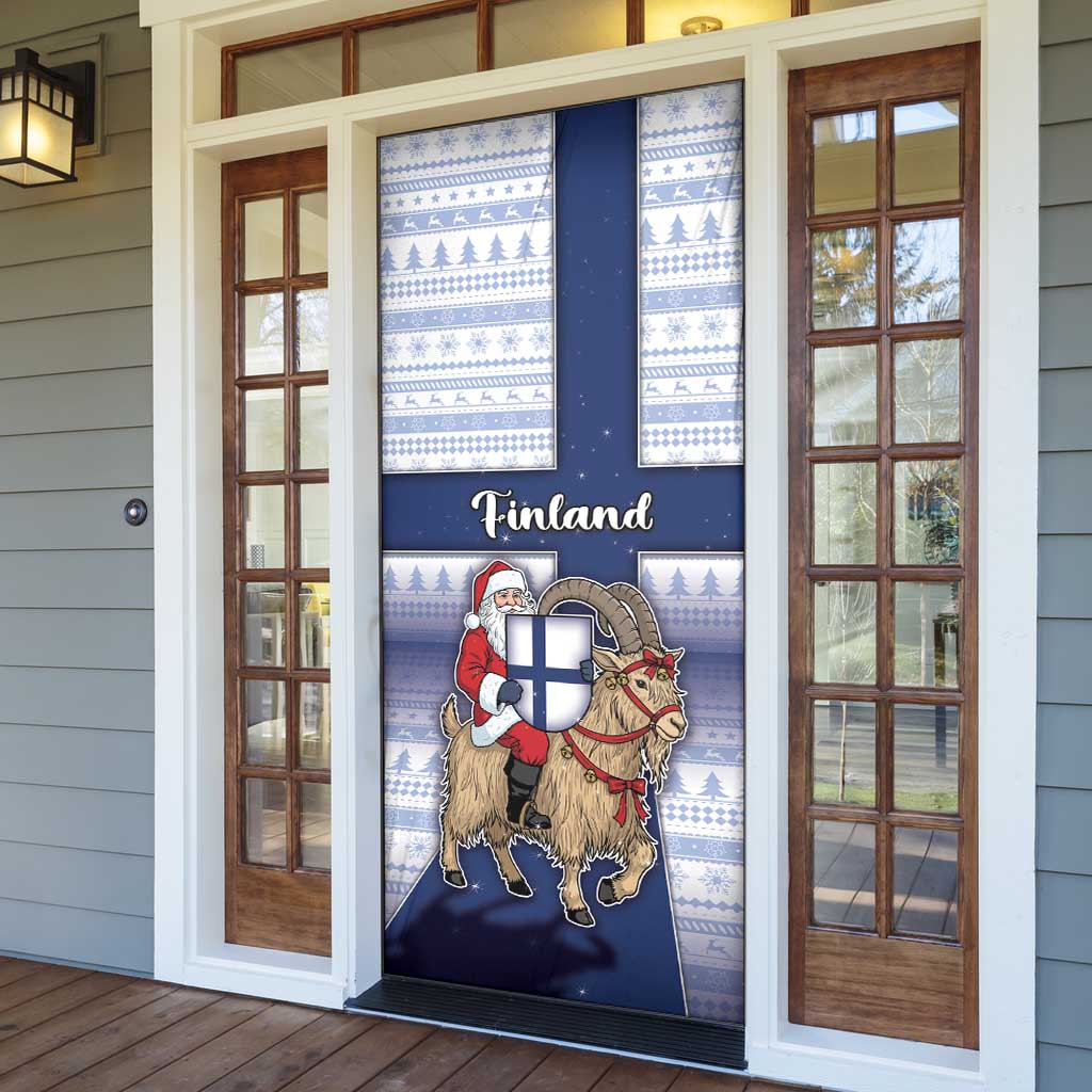 Finland Christmas Door Cover Joulupukki With Coat Of Arms - Wonder Print Shop