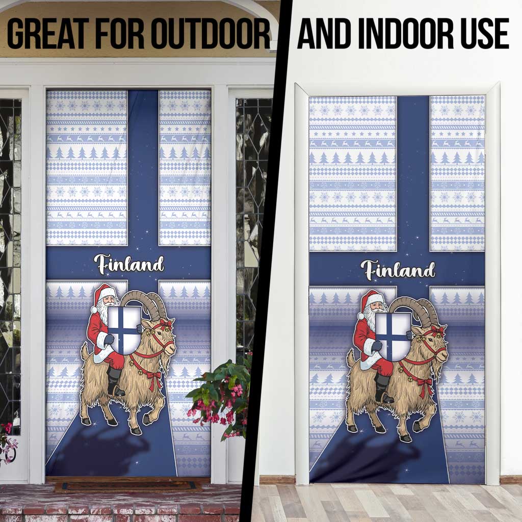 Finland Christmas Door Cover Joulupukki With Coat Of Arms - Wonder Print Shop