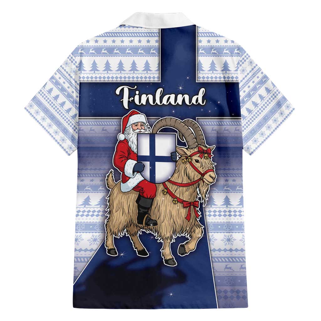 Finland Christmas Family Matching Long Sleeve Bodycon Dress and Hawaiian Shirt Joulupukki With Coat Of Arms - Wonder Print Shop